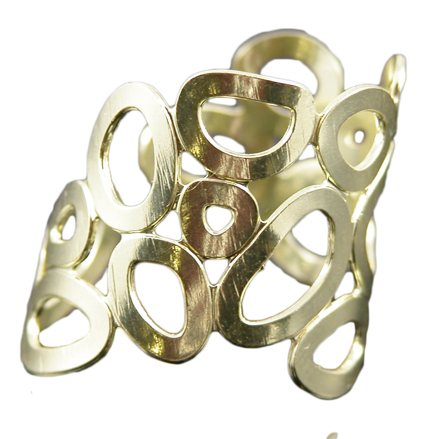 SR020 18k Gold Plated Bubble ring